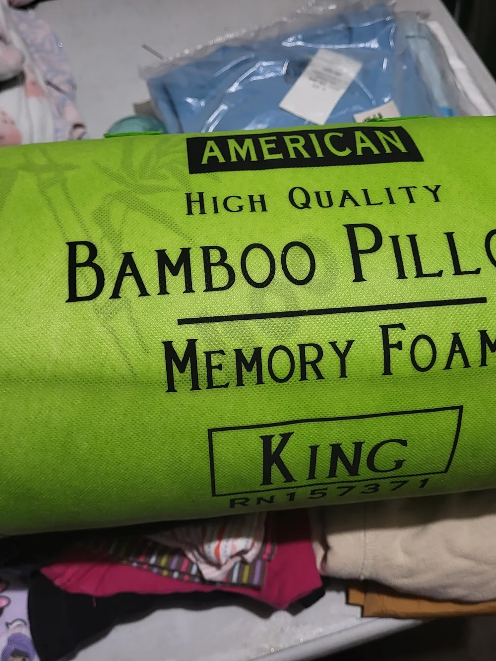 High Quality Bamboo Memory Foam Pillow - King - Green